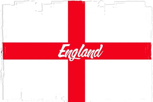 England Flagge Banner Mit Grunge Pinsel Nationalfeiertag Nationalflagge Originalfarben — Stockvektor