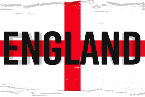 England Flagge Banner Mit Grunge Pinsel Nationalfeiertag Nationalflagge Originalfarben — Stockvektor