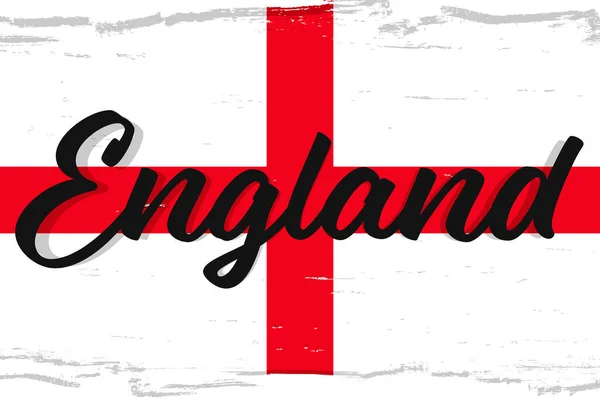 England Flagga Fana Med Grunge Pensel Nationaldagen Nationell Flagga Originalfärger — Stock vektor