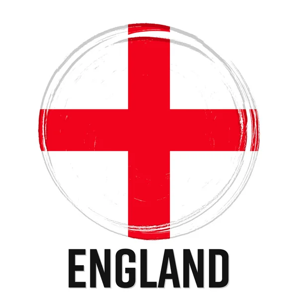 England Flagge Banner Mit Grunge Pinsel Nationalfeiertag Nationalflagge Originalfarben — Stockvektor
