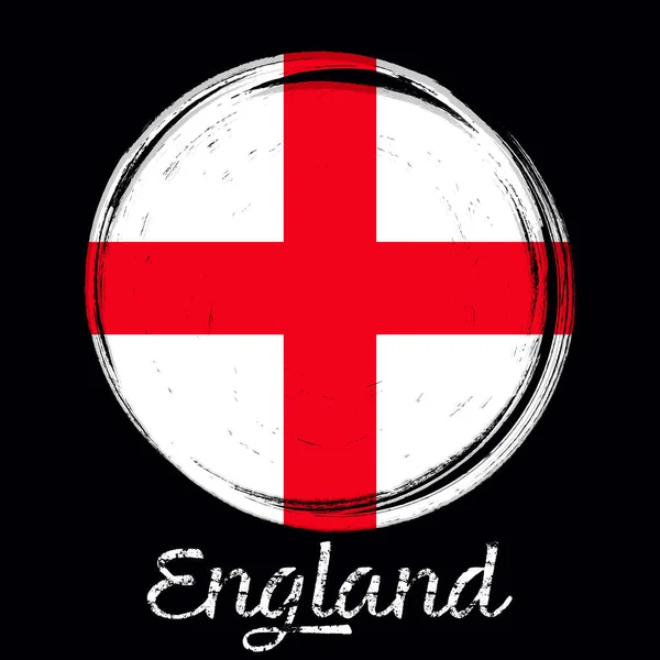 England Flagge Banner Mit Grunge Pinsel Nationalfeiertag Nationalflagge Originalfarben — Stockvektor