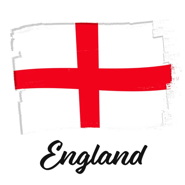 England Flag Banner Grunge Brush National Day National Flag Original — Stock Vector