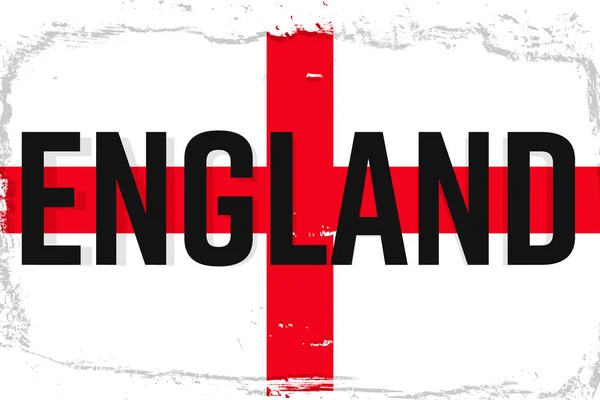 England Flag Banner Grunge Brush National Day National Flag Original — Stock Vector