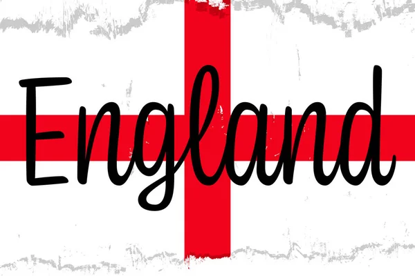 England Flag Banner Grunge Brush National Day National Flag Original — Stock Vector