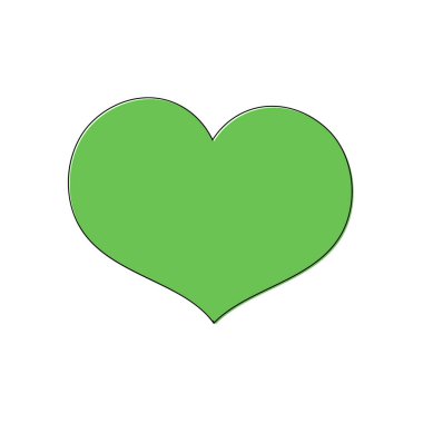 Kalp ikonu, düz grafik tasarım şablonu, aşk işareti, Sevgililer Günü sembolü, vektör illüstrasyonu