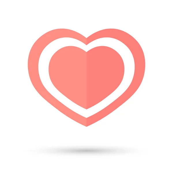 Ikona Srdce Plochá Šablona Grafického Designu Značka Lásky Symbol Valentýna — Stockový vektor