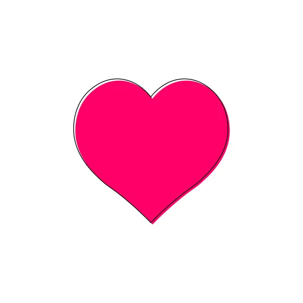 Kalp Ikonu Düz Grafik Tasarım Şablonu Aşk Işareti Sevgililer Günü — Stok Vektör