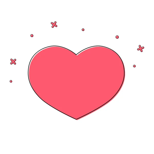 心脏图标 平面图形设计模板 爱情标志 情人节标志 矢量插图 — 图库矢量图片