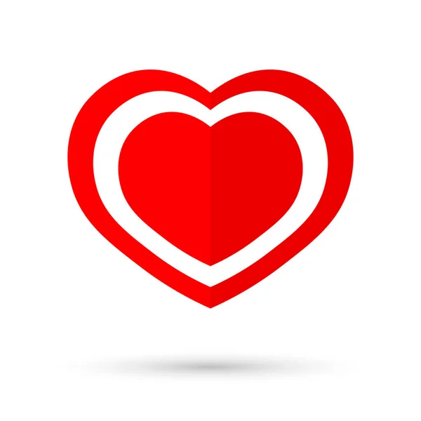 心脏图标 平面图形设计模板 爱情标志 情人节标志 矢量插图 — 图库矢量图片#