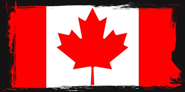 Bandera Canadiense Estandarte Con Pincel Grunge Póster Con Bandera Canada — Archivo Imágenes Vectoriales