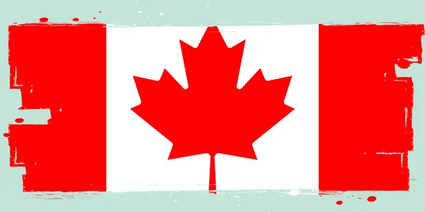 Bandera Canadiense Estandarte Con Pincel Grunge Póster Con Bandera Canada — Archivo Imágenes Vectoriales