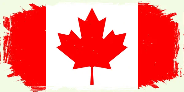 Bandera Canadiense Estandarte Con Pincel Grunge Póster Con Bandera Canada — Vector de stock