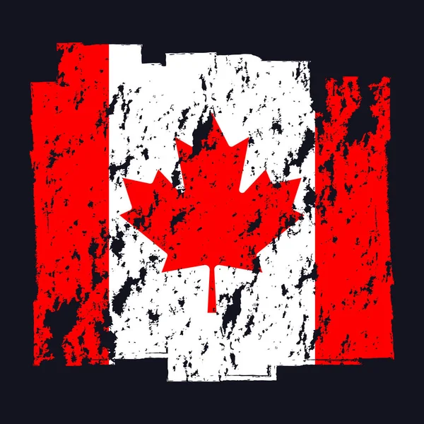 Bandera Canadiense Estandarte Con Pincel Grunge Póster Con Bandera Canada — Vector de stock