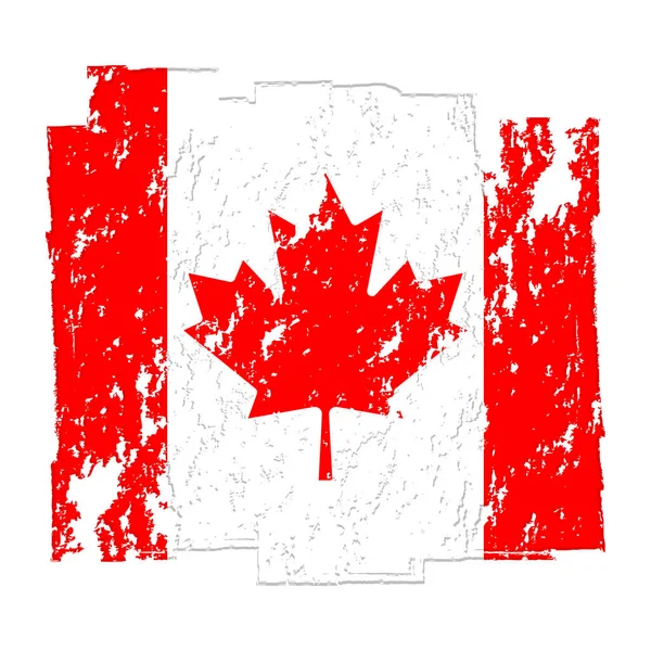 Bandera Canadiense Estandarte Con Pincel Grunge Póster Con Bandera Canada — Archivo Imágenes Vectoriales