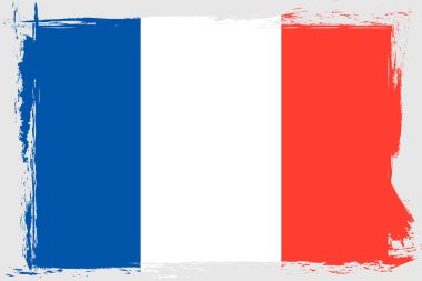 Fransız bayrağı, grunge fırçalı pankart