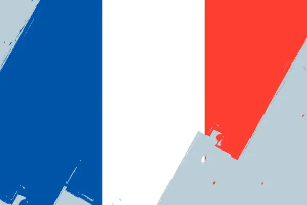 法国国旗 横幅上有刷子 — 图库矢量图片