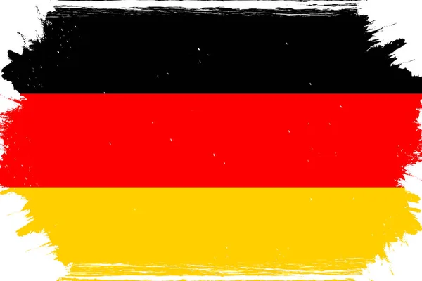 Bandera Alemania Bandera Con Pincel Grunge — Vector de stock