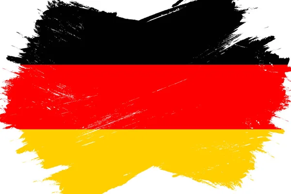 Bandera Alemania Bandera Con Pincel Grunge — Vector de stock