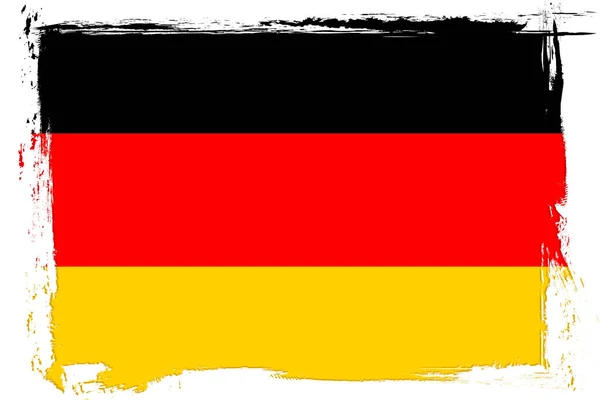Deutschland Fahne Banner Mit Grunge Pinsel — Stockvektor