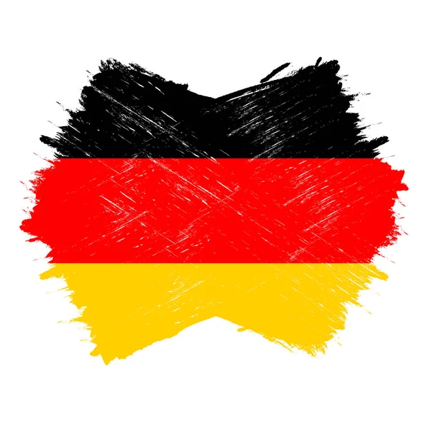 德国国旗 横幅上有刷子 — 图库矢量图片