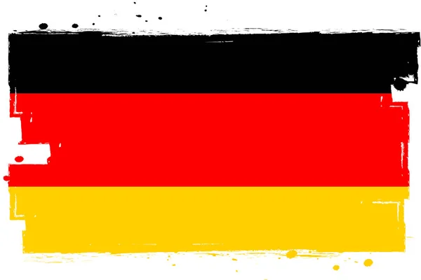 Bandera Alemania Bandera Con Pincel Grunge — Vector de stock