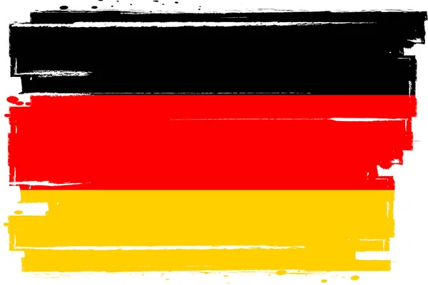 Bandera Alemania Bandera Con Pincel Grunge — Vector de stock