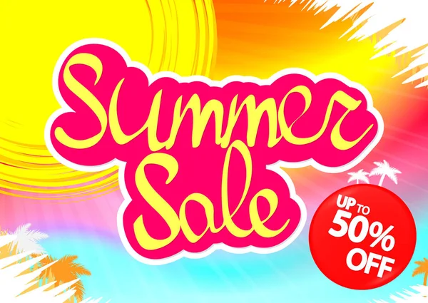 Summer Sale Poster Design Template Season Special Offer Discount Banner — Stock Vector