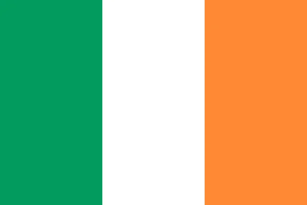 Irlandzka Flaga Irlandia Tricolor Ilustracja Wektora — Wektor stockowy