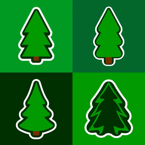 Set Icônes Arbre Noël Symboles Sapin Noël Modèle Conception Graphique — Image vectorielle