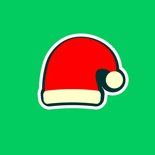 Weihnachtsmann Hut Symbol Weihnachtssymbol Flache Designvorlage Rote Weihnachtsmütze Vektorillustration — Stockvektor