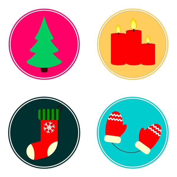 Kerst Pictogrammen Kerstmis Symbolen Set Grafisch Ontwerp Template Vector Illustratie — Stockvector