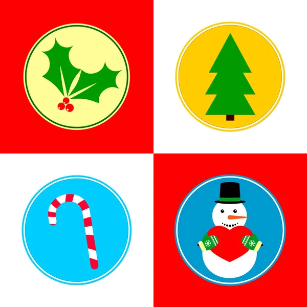 Kerst Pictogrammen Kerstmis Symbolen Set Grafisch Ontwerp Template Vector Illustratie — Stockvector