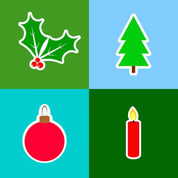 Iconos Navidad Conjunto Símbolos Navidad Plantilla Diseño Gráfico Ilustración Vectorial — Vector de stock