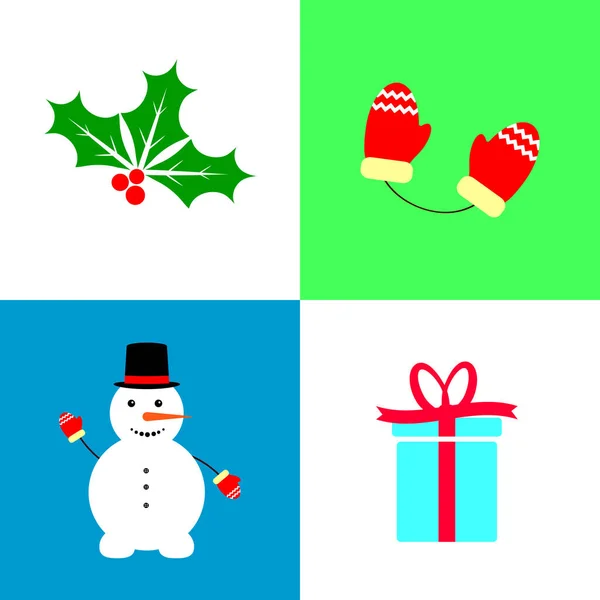 Kerst Pictogrammen Kerstmis Symbolen Set Grafisch Ontwerp Template Vector Illustratie — Stockvector