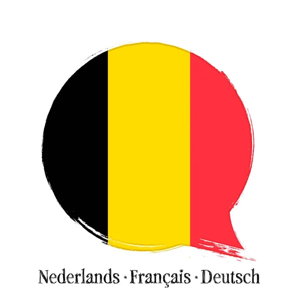 Bandera Bélgica Bandera Con Pincel Grunge Ilustración Libro Diccionario Vocabulario — Vector de stock
