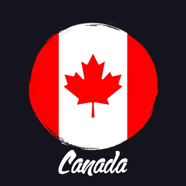 Kanadische Flagge Banner Mit Grunge Pinsel — Stockvektor