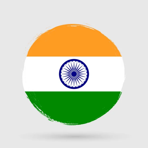 Hindistan Ulusal Bayrağı Grunge Fırçalı Bayrak — Stok Vektör