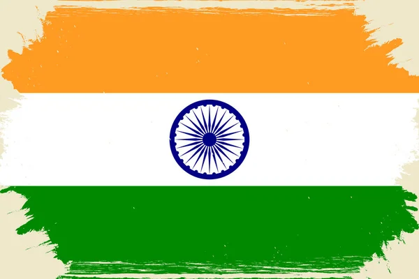 Flaga Indii Sztandar Szczotką Grunge — Wektor stockowy