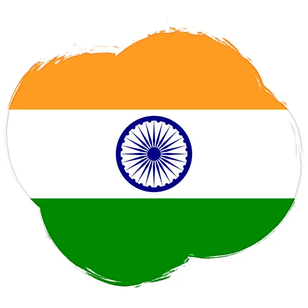 Hindistan Ulusal Bayrağı Grunge Fırçalı Bayrak — Stok Vektör