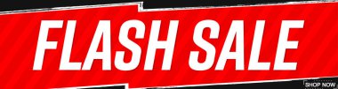 Flaş Satış, web pankartı tasarım şablonu, indirimli yatay poster, vektör illüstrasyonu