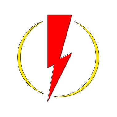 Yıldırım, güç simgesi, grafik tasarım şablonu, elektrik işareti, vektör illüstrasyonu