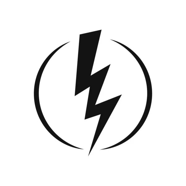 Piorun Ikona Mocy Szablon Projektu Graficznego Znak Elektryczny Ilustracja Wektora — Wektor stockowy