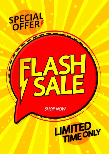 Flash Sale Plakatdesign Vorlage Rabattbanner Vektorillustration — Stockvektor