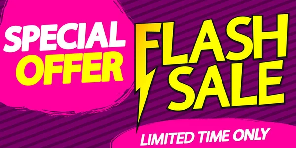 Flash Sale Plakatdesign Vorlage Rabattbanner Vektorillustration — Stockvektor