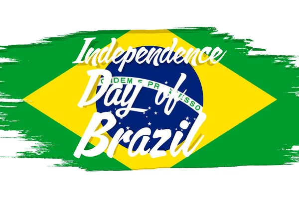 Вересня День Незалежності Бразилії Прапор Грандж Пензлем Народний Символ Країни — стоковий вектор