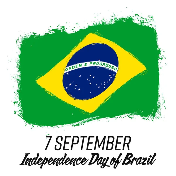 September Onafhankelijkheidsdag Van Brazilië Spandoek Met Grunge Borstel Achtergrond Met — Stockvector