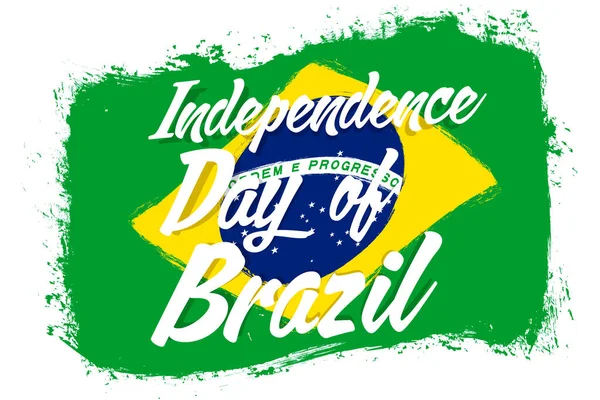 Septembre Jour Indépendance Brésil Bannière Avec Pinceau Grunge Contexte Avec — Image vectorielle
