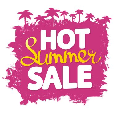 Sıcak Yaz Satışı, indirimli poster tasarım şablonu, mağaza afişi. Sezon alışverişi, reklam afişi, vektör illüstrasyonu