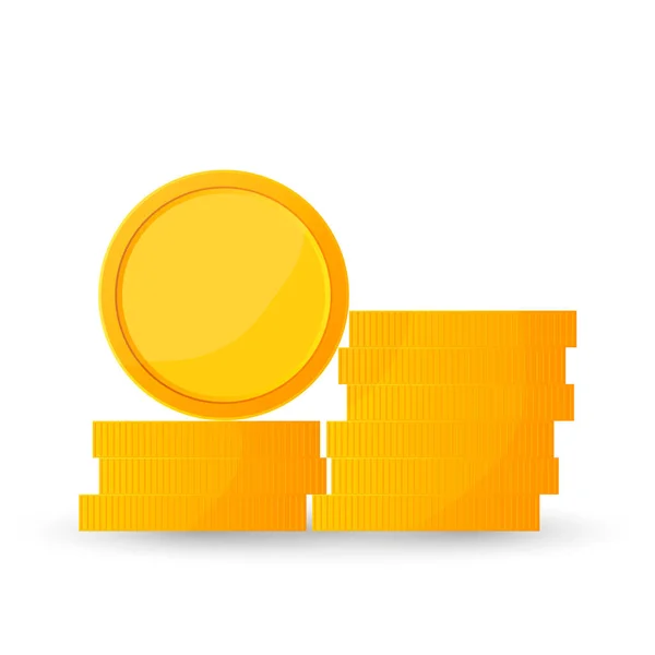 Cartoon Gold Coin Icon Flat Graphic Design Template Game Logo — 스톡 벡터