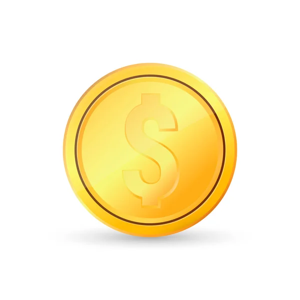 Złota Moneta Szablon Projektu Obiektu Logo Ikona Aplikacji Ilustracja Wektora — Wektor stockowy